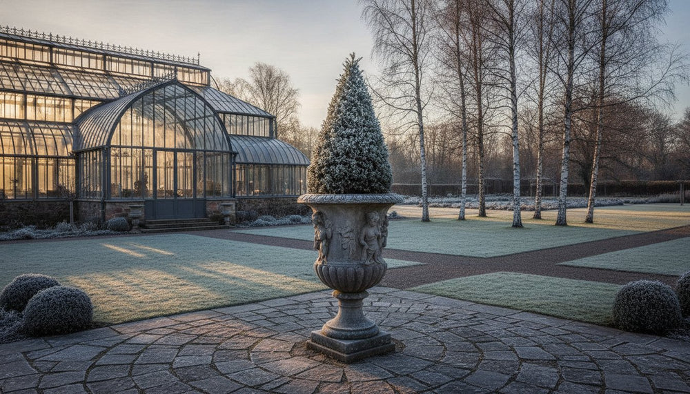 Frostsäkra krukor i gjutsten: En guide till tidlös trädgårdsarkitektur 2026