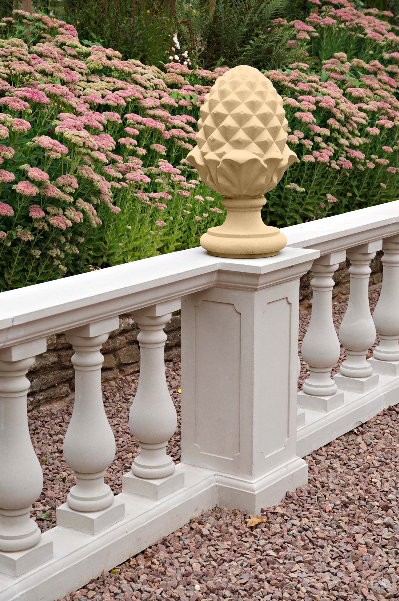 Cast Stone Pineapple Finial and Base