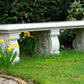 Classic stone bench with curved seat