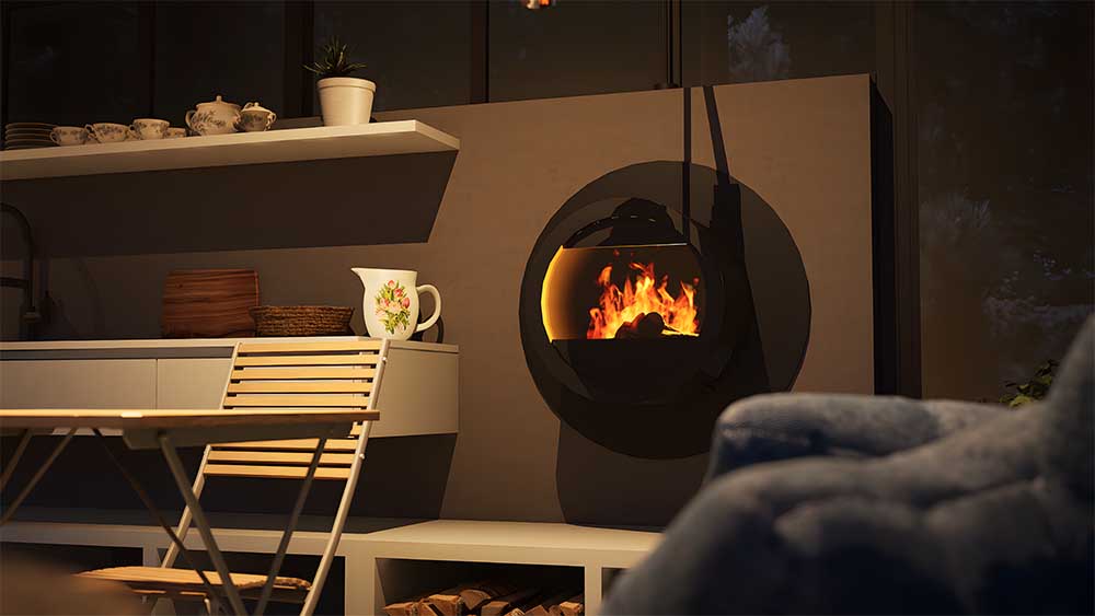 Heiligtum Glasshauskamin